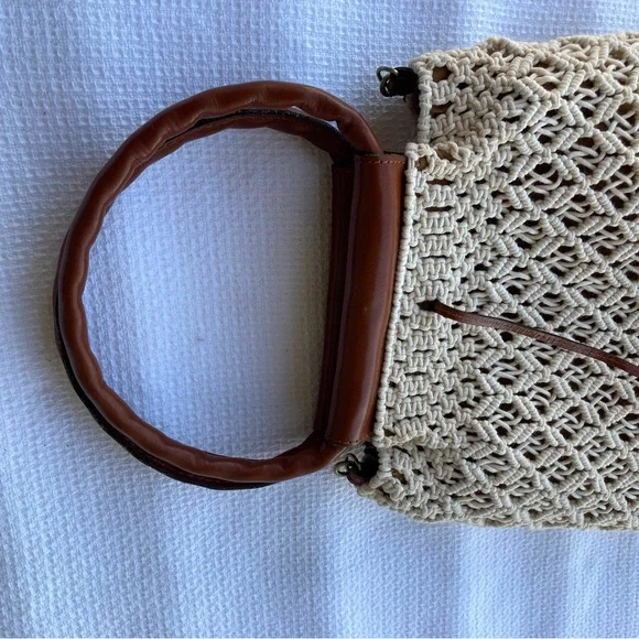 Patricia Nash Cream and Brown Crochet Tote - Picture 13 of 17